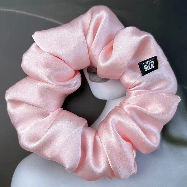 Goma para el pelo 100% seda Mulberry – 19 Momme, elástico grande para mujeres y niñas | Accesorio de lujo de seda para coleta