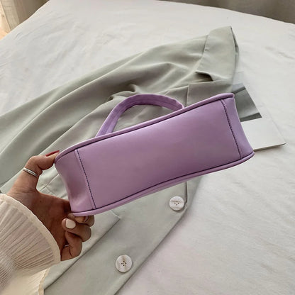 Bolso de hombro retro de piel sintética para mujer – Bolso de mano de moda con asa superior, monedero informal de color sólido para mujer