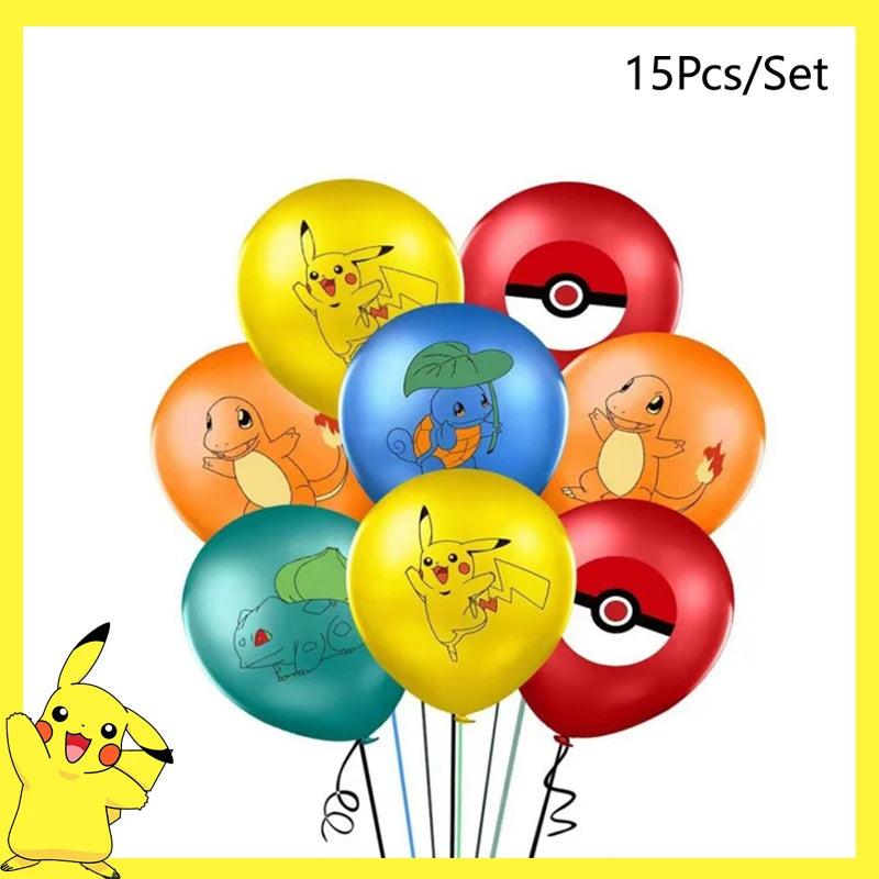 Décorations d'anniversaire Pokémon – Vaisselle Pikachu, Ballons, Décorations de Gâteau et Articles de Fête