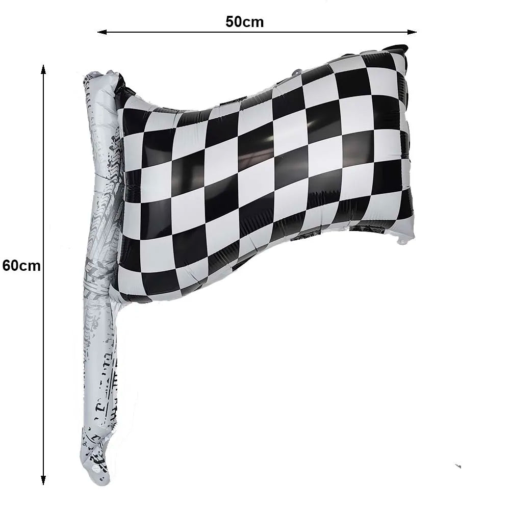 Racing Car Birthday Party Decorations – Race Car, Tire Wheel, Traffic Cone & Checkered Balloons for Kids' Racing-Themed Parties