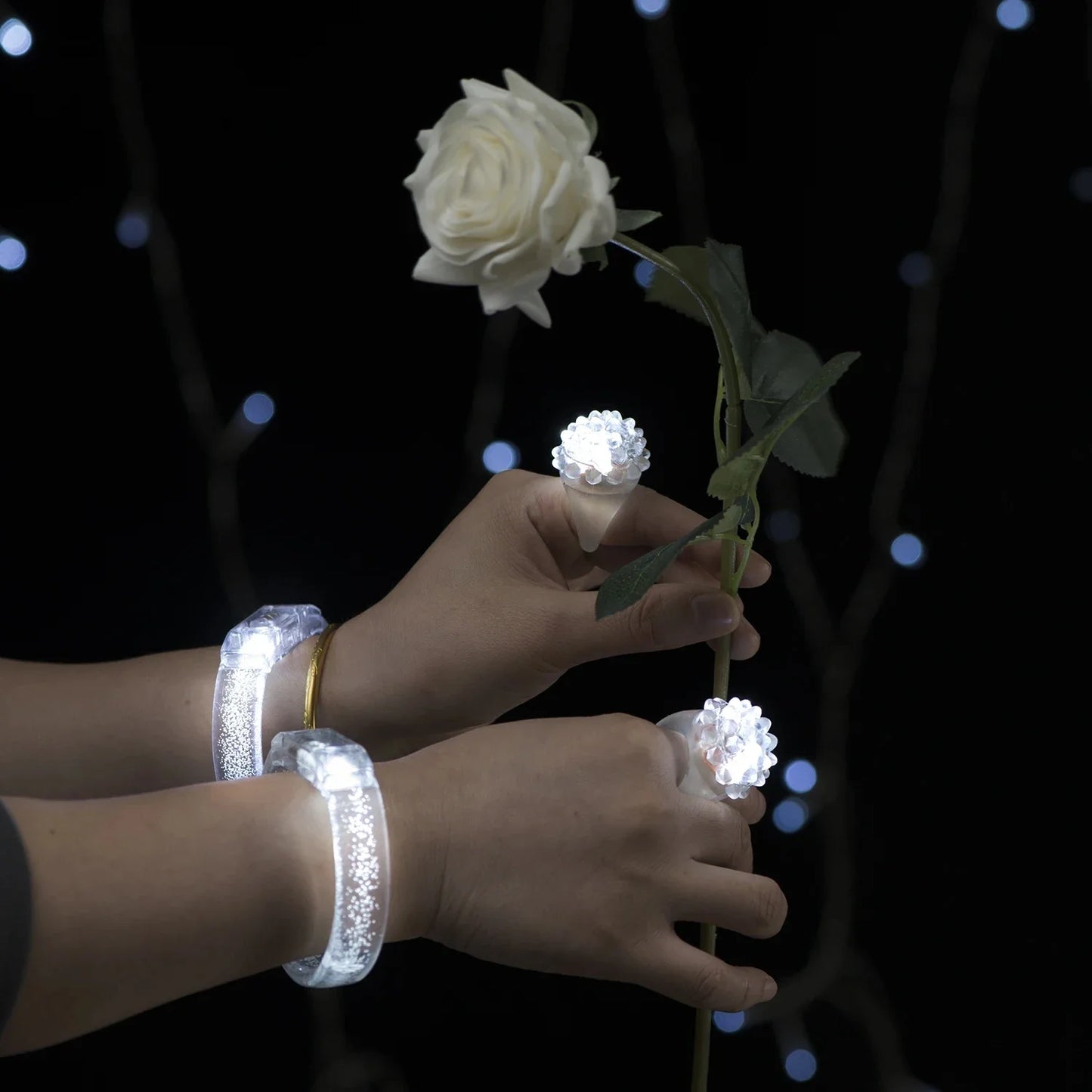 Juego de recuerdos LED para bodas – Gafas luminosas, pulseras que brillan en la oscuridad y anillos parpadeantes para bodas