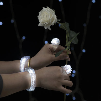 Juego de recuerdos LED para bodas – Gafas luminosas, pulseras que brillan en la oscuridad y anillos parpadeantes para bodas