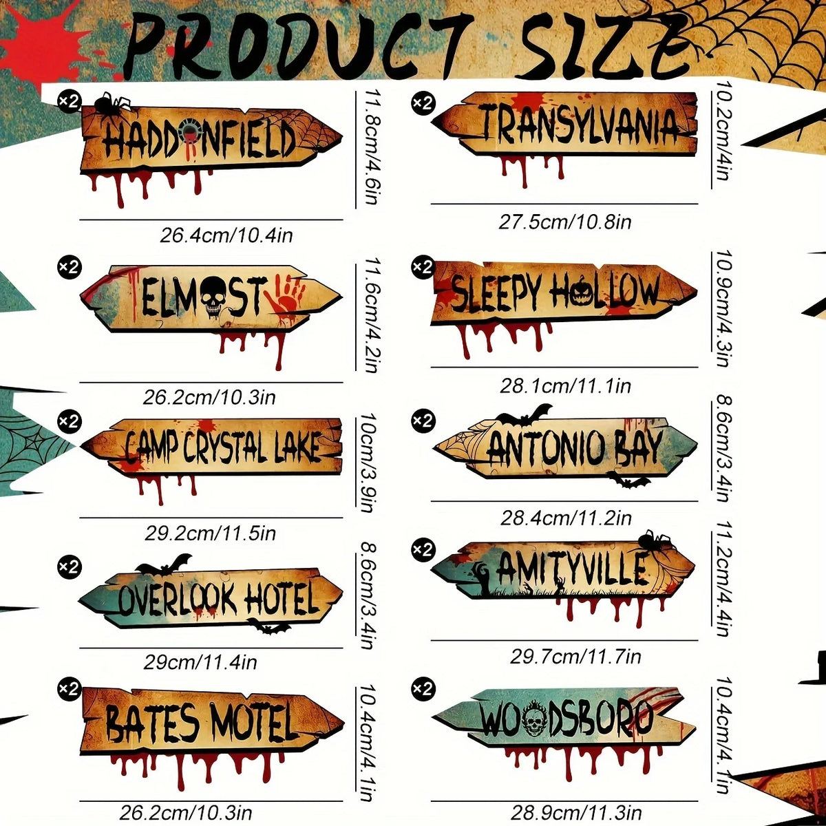 20PCS Halloween Scream Horror Yard Signs – Ghost Arrow Signs for Outdoor Lawn, Yard & Haunted House Party Decorations