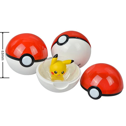 Pokémon Poké Ball Mini Action Figures Set – Pikachu Charmander Bulbasaur Anime Model Toy Gift for Kids