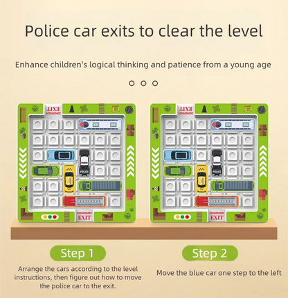 Juego de Laberinto de Estacionamiento para Niños – Juguete Educativo de Lógica con Vehículos Móviles, Tablero de Laberinto de Tráfico, Actividad de Entrenamiento de Concentración, Regalo de Aprendizaje Montessori para Niños