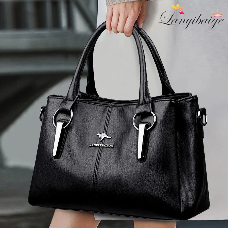 Genuine Cow Leather Women's Handbag Luxury Tote Shoulder Crossbody Messenger Bag