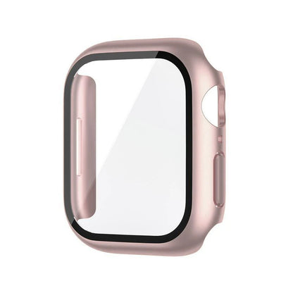 Funda con protector de pantalla de cristal templado para Apple Watch Series 10, 9, 8, 7, 6, SE y 5 (38 mm-46 mm) – Cubierta protectora completa 2 en 1