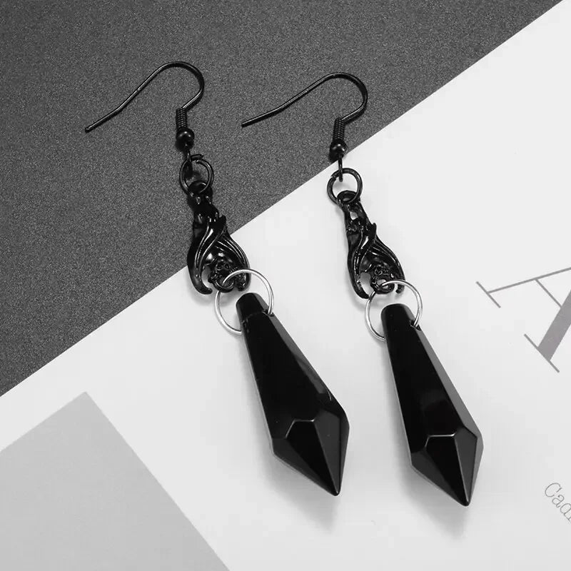 Gothic Bat Zircon Earrings – Dark Night Punk Rock Hip Hop Jewelry for Men & Women, Fashion Statement Earrings & Alternative Accessories