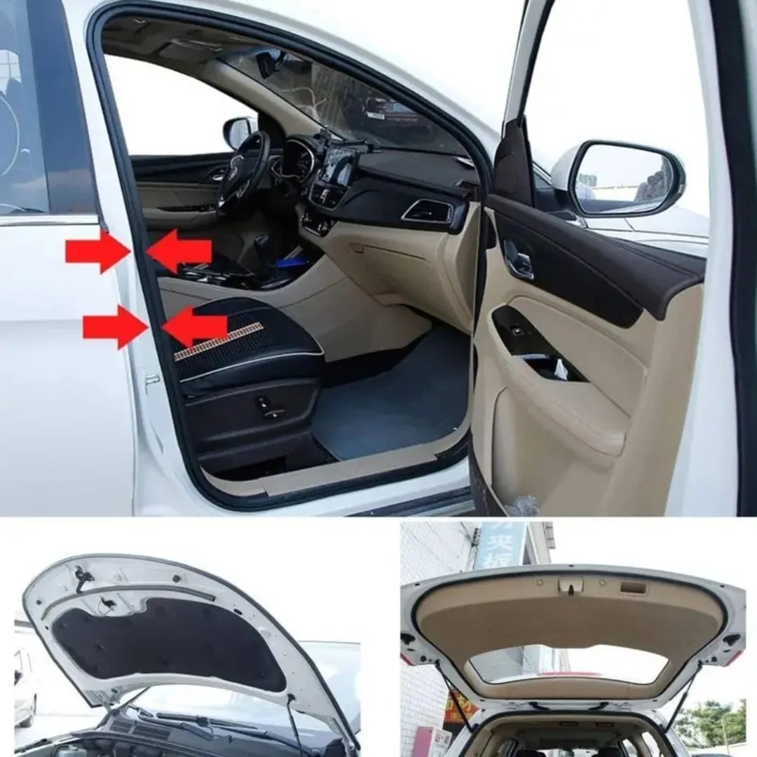 SEAMETAL Burlete para Puertas de Coche en Forma de B – Tira de Sellado Universal de Goma Insonorizante e Impermeable para Puertas, Ventanas y Maletero de Coche (4M–25M)