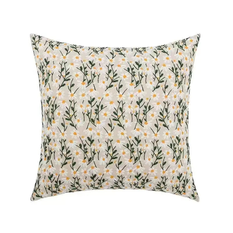 Boho Embroidered Throw Pillow Cover - Geometric Tassel Cushion Cover for Sofa, Living Room & Home Decor