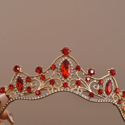 Vintage Baroque Crystal Queen Crown Tiara for Women – Rhinestone Bridal Wedding & Prom Hair Accessory