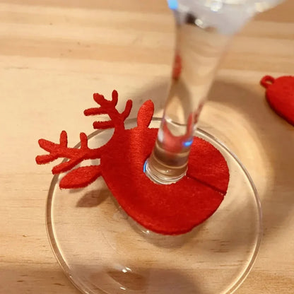 10PCS Felt Wine Glass Ring Cards – Christmas Table Decorations for Xmas, New Year’s Eve Parties, Home Decor & Holiday Events