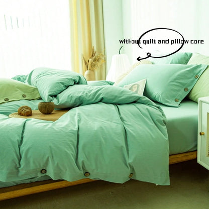 3-Piece 100% Cotton Bedding Set – Duvet Cover & Pillowcase Set for Queen & King Beds