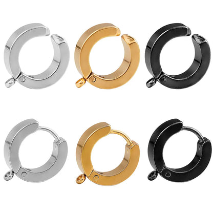 10-Piece Gold Stainless Steel Hoop Earring Hooks with Round Posts – DIY Earring Making Supplies & Jewelry Findings for Women