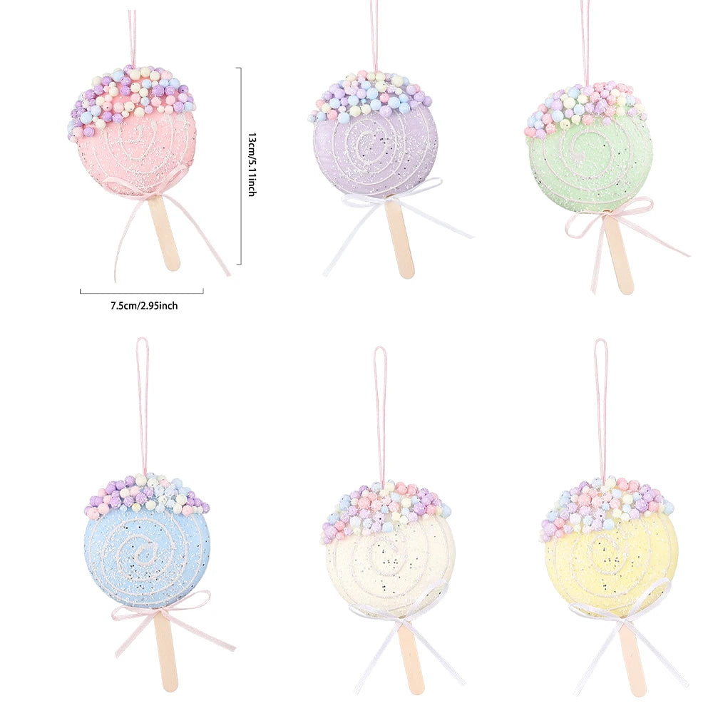 1Box Christmas Macaron Ice Cream Donut Ornaments – Cute Shaped Ball Pendants for Xmas Tree, Home, Party & Navidad Holiday Decor