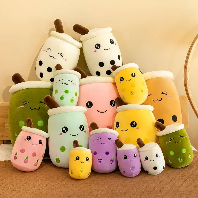 Giant Bubble Tea Plush Pillow – 22–70cm Squishy Milk Tea Boba Stuffed Toy Fruit Drink Bottle Decor Gift