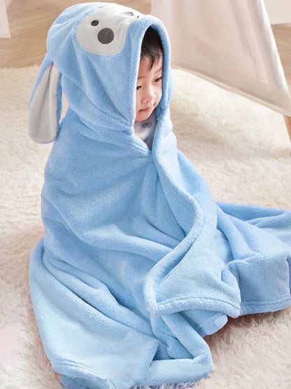 Thickened Baby Hooded Bath Towel – Super Soft Absorbent Pure Cotton Cloak Blanket for Newborns & Children