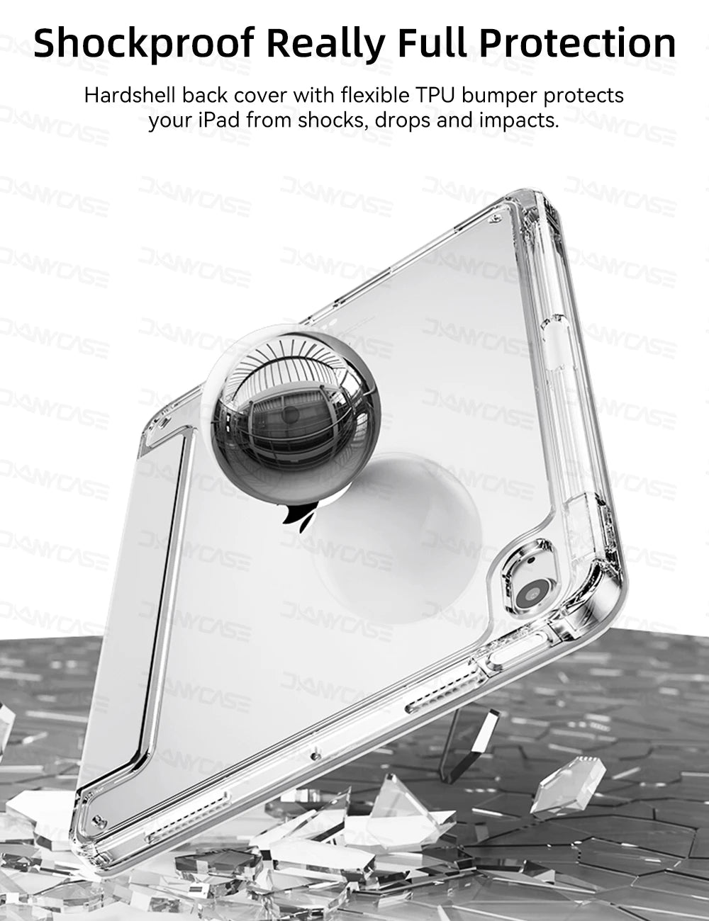 Étui pour iPad avec porte-crayon pour iPad Air 6/5, iPad Pro 11/12.9/13, iPad 10e génération, 10.2, 9.7 et iPad Mini 7/6 – Étui intelligent de protection