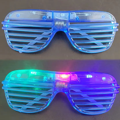 Lunettes de fête lumineuses à LED – Lunettes néon phosphorescentes 3 modes pour anniversaires, mariages et festivals