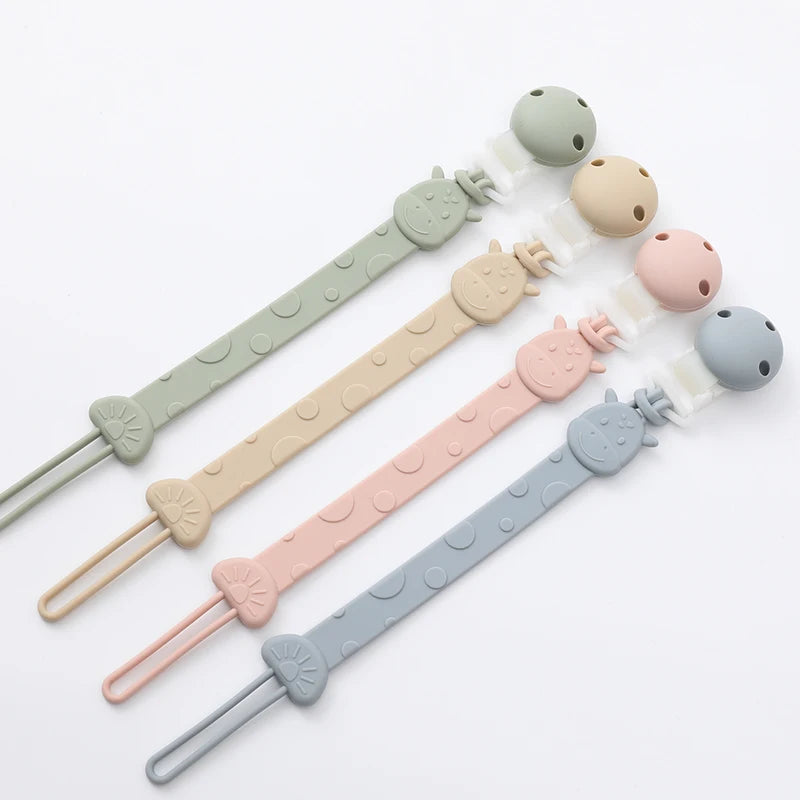 Clip de Chupete de Silicona sin BPA – Sujetachupetes de Una Sola Pieza para Bebés Niños y Niñas de 3+ Meses, Accesorio Seguro para Bebés