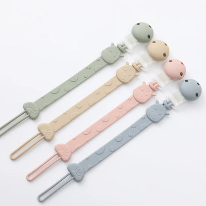 Clip de Chupete de Silicona sin BPA – Sujetachupetes de Una Sola Pieza para Bebés Niños y Niñas de 3+ Meses, Accesorio Seguro para Bebés