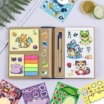 Pokémon DIY Puzzle Sticker Set – 16/32pcs Make-a-Face Cartoon Jigsaw Toys for Kids (Pikachu & Charizard)