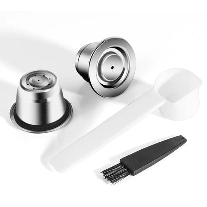 Capsules de café Nespresso réutilisables – Dosettes filtrantes à espresso en acier inoxydable, capsules de café Crema rechargeables avec design amélioré pour machine à café domestique