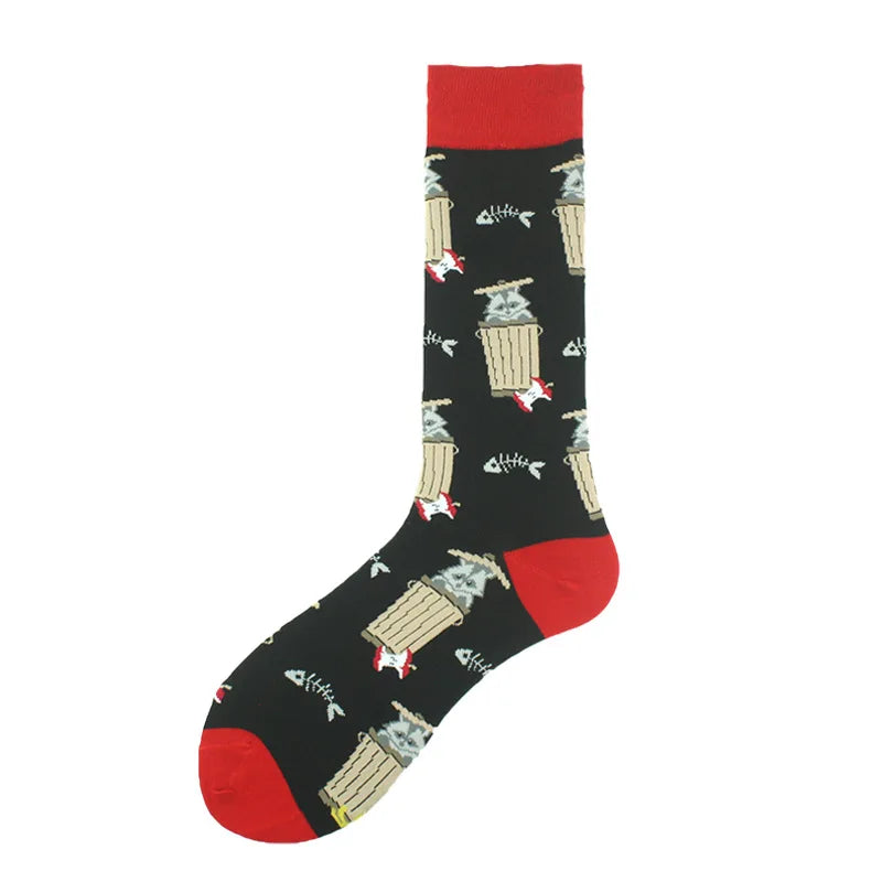 Funny Cotton Novelty Crew Socks – Alien, Planet, Shark, Dinosaur, Skateboard & Math Designs for Men & Women