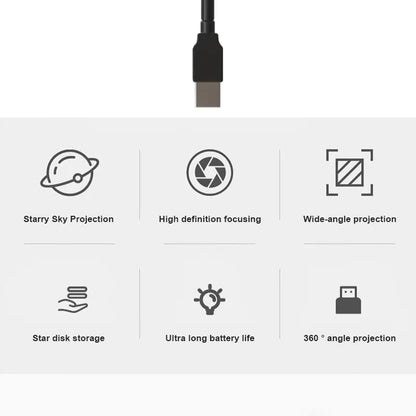 Lámpara proyector USB LED de cielo estrellado y galaxia – Luz nocturna de Saturno para coche, habitación y decoración de techo