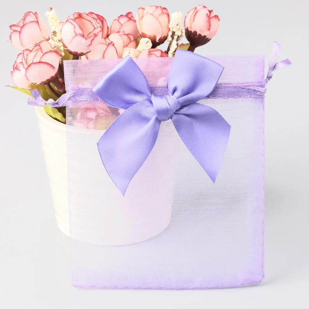 10/20/50PCS Organza Drawstring Gift Bags with Bow – Jewelry, Candy & Party Favor Pouches for Weddings, Christmas & Special Events