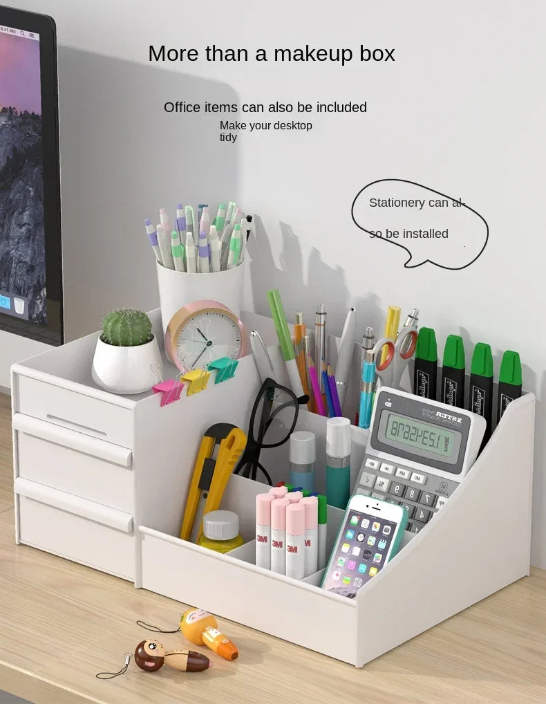 Plastic Desktop Storage Organizer – Multi-Drawer Makeup, Skincare & Office Supply Organizer