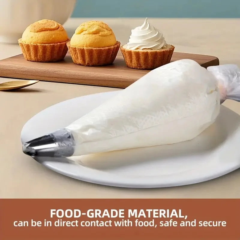 Disposable Piping Bags – Cake Decorating Pastry Bags, Cream Icing Frosting Tools, Cookie & Cupcake Baking Accessories, Kitchen Decorating Supplies 20-200pcs