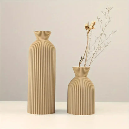 Elegant Black Decorative Plastic Vase – Modern Boho Centerpiece for Home, Office & Living Room Décor