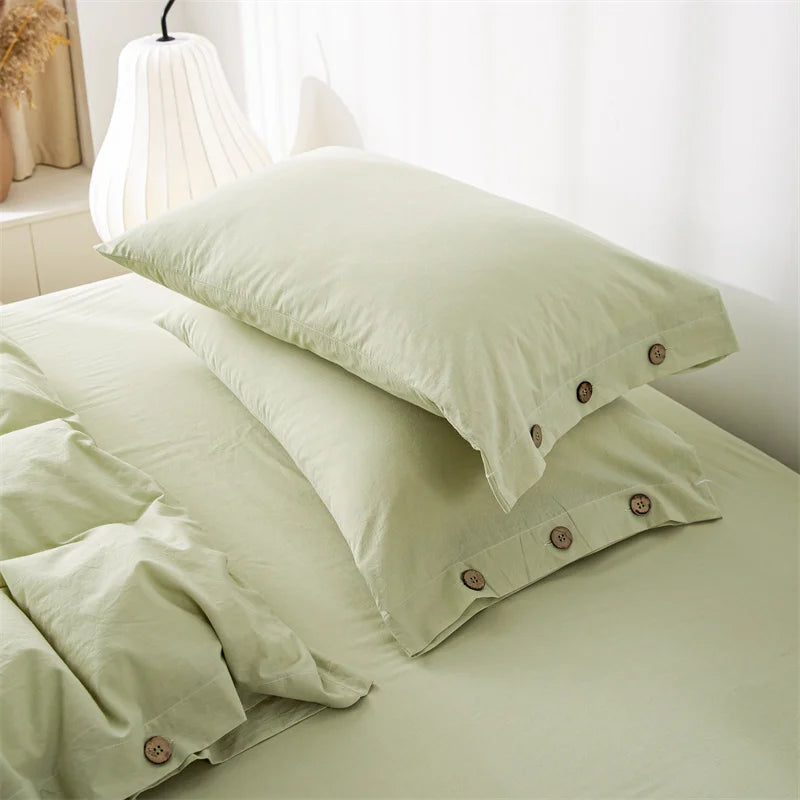 3-Piece 100% Cotton Bedding Set – Duvet Cover & Pillowcase Set for Queen & King Beds