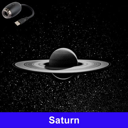 Lámpara proyector USB LED de cielo estrellado y galaxia – Luz nocturna de Saturno para coche, habitación y decoración de techo
