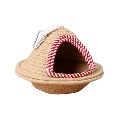Warm Handmade Woven Bird Cage Nest – Thickened Windproof Hanging Bed, Bite-Resistant Cozy Habitat for Parrots & Pet Birds