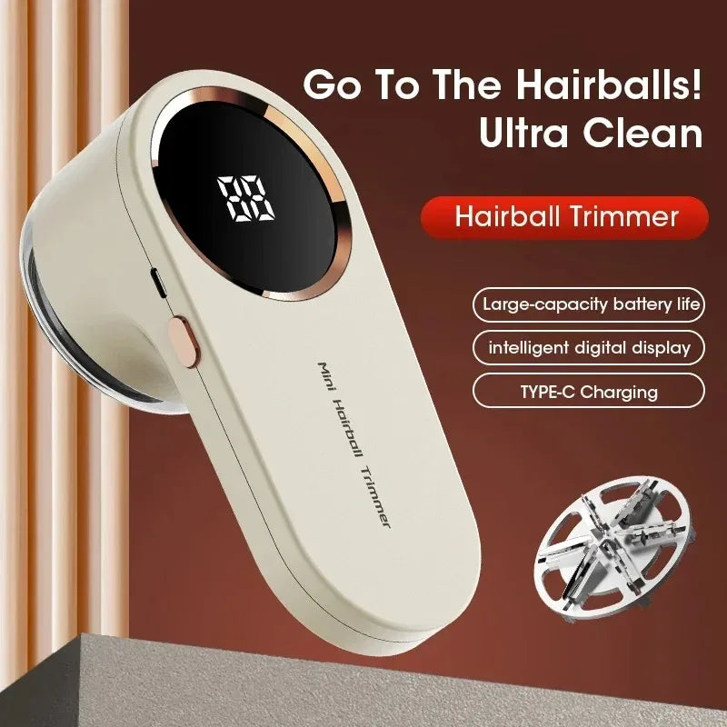 Rechargeable Electric Fabric Shaver – Portable Lint & Fuzz Remover with LED Display for Clothes & Upholstery