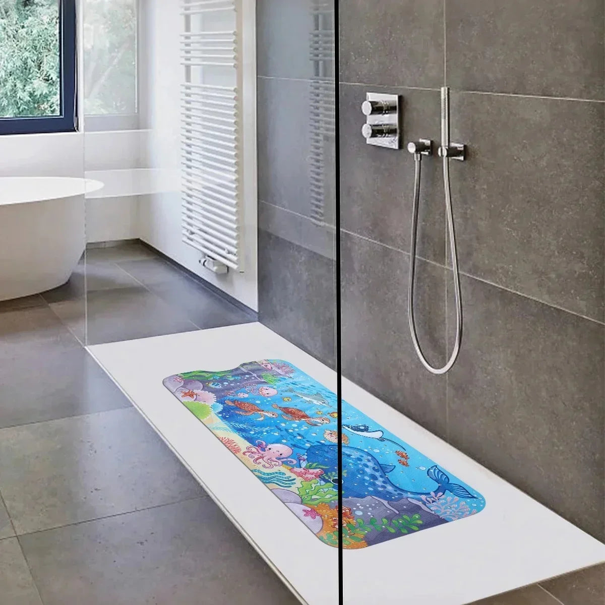 Cartoon Extra-Long Bathtub Mat 40x100cm – Non-Slip Shower & Bath Mat with Suction Cups and Drain Holes