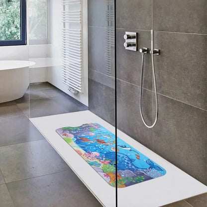 Cartoon Extra-Long Bathtub Mat 40x100cm – Non-Slip Shower & Bath Mat with Suction Cups and Drain Holes