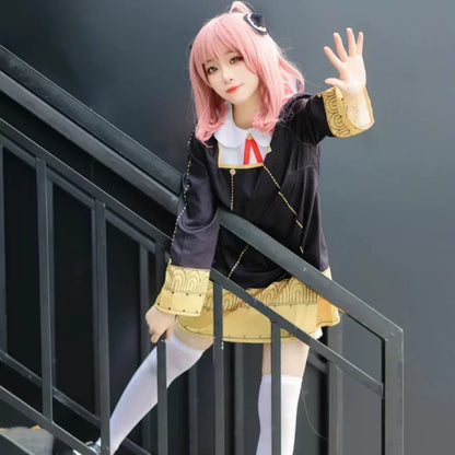2025 Anya Forger Cosplay Costume for Kids – Anime Spy × Family Kawaii Black Dress Outfit for Halloween, Party & Roleplay (Toddler/Children’s Wear)