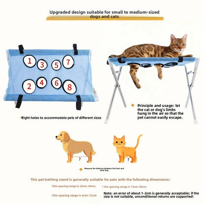 Portable Pet Grooming Bath Hammock – Adjustable Foldable Mesh Support Stand for Dog & Cat Washing, Drying & Grooming