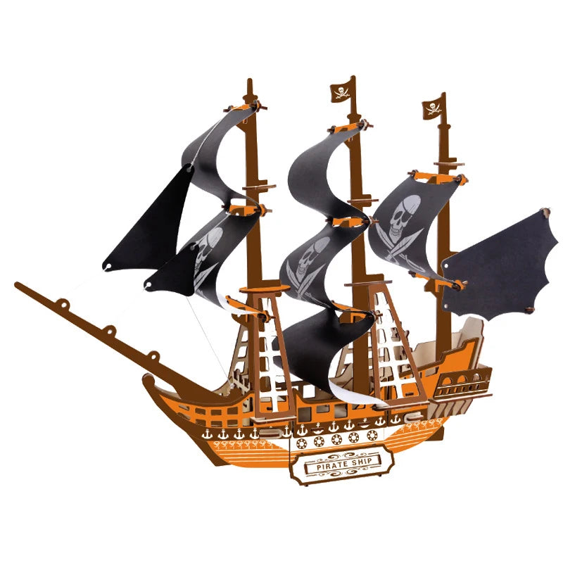 Maqueta 3D de Barco de Vela de Madera – Kit de Montaje de Barco de Madera DIY, Juguete Educativo de Construcción, Proyecto de Manualidades Creativo y Regalo de Fiesta para Niños