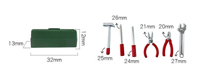 Miniature maison de poupée Kit d'outils – Clé, marteau, tournevis et pinces mini accessoires pour poupées Blythe, OB11, scènes de maison de poupée, loisirs créatifs et présentoirs de collection