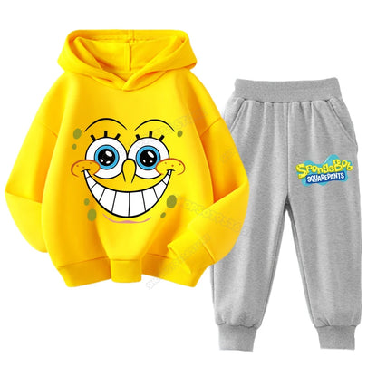 SpongeBob Kids Sportswear Set – Patrick Star Hoodie & Sweatpants Outfit for Boys and Girls