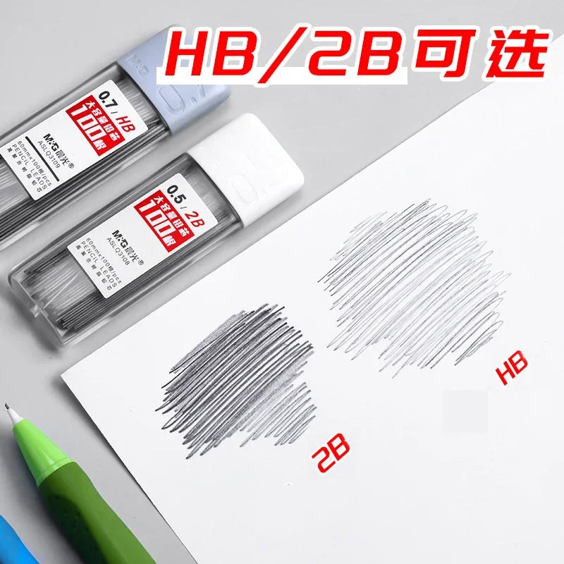 Mines de crayon mécanique 2B/HB – Recharges de graphite de 0,5 mm et 0,7 mm pour l'écriture, le dessin, l'esquisse, les fournitures scolaires et de bureau