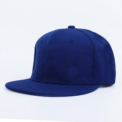 Classic Plain Snapback Baseball Cap – Adjustable Unisex Flat Brim Hat for Casual, Streetwear & Outdoor Wear