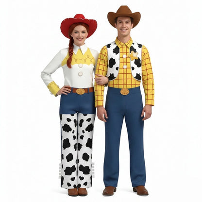Western Cartoon Cosplay Costume Set – Top, Pants, Hat & Cape
