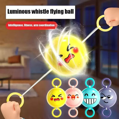 Spinning Whistle Ball Toy – Glowing Flywheel Puzzle Party Fidget Toy for Hand-Eye Coordination & Interactive Play