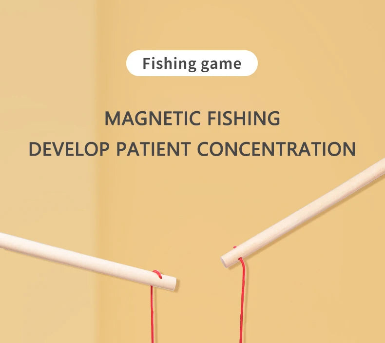 Jouet de Pêche Magnétique en Bois – Jeu d'Apprentissage Montessori sur la Vie Marine, Activité de Pêche Éducative Précoce pour Bébé, Jouet de Développement Cognitif Interactif Parent-Enfant pour Enfants