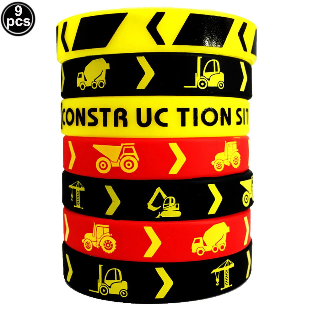 Construction Truck Slap Bracelets – Kids' Engineering-Themed Wristbands for Construction-Themed Birthday Parties, Party Favors & Goodie Bag Fillers